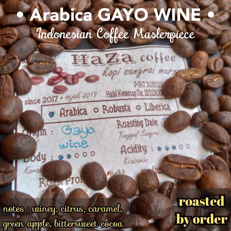 

HAZA Coffee Arabica Gayo Wine 200gram