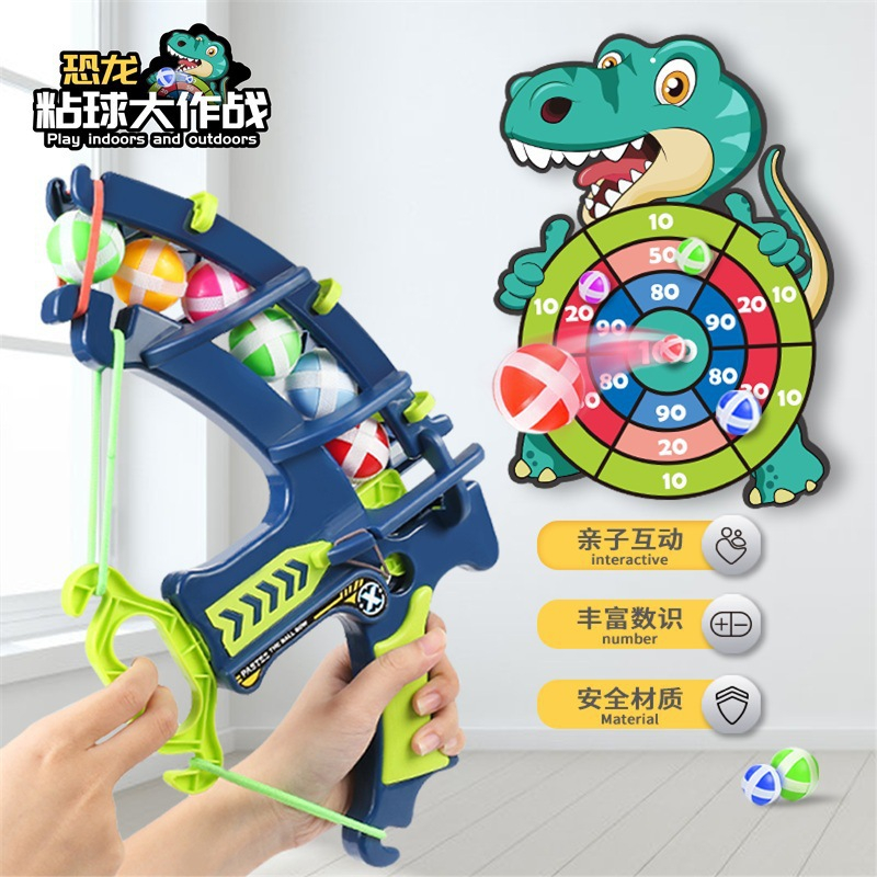 Busur dan anak panah sasaran bola lengket anak-anak/pertempuran bola lengket dinosaurus/ketapel sasa