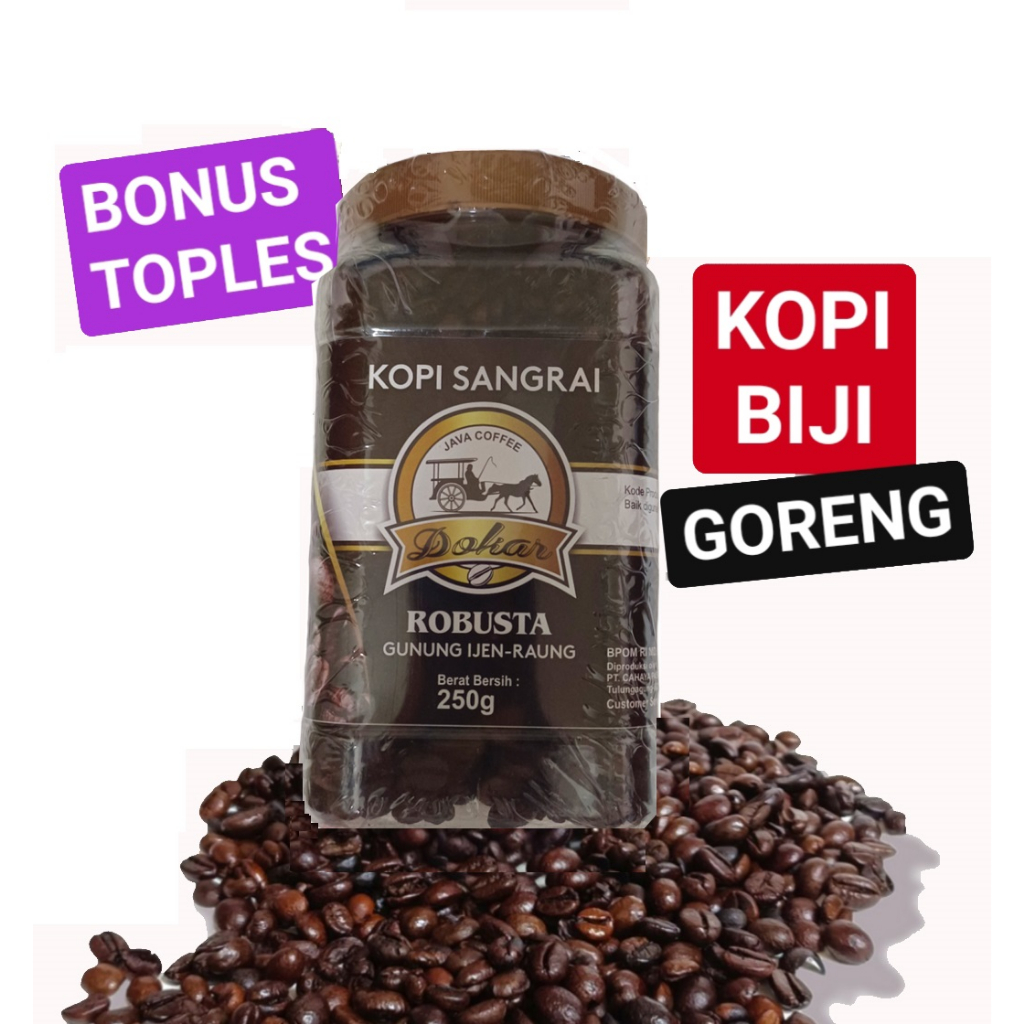 

[READYSHOP] Kopi Goreng Java Robusta 400 gram (BONUS TOPLES) Kopi O DOKAR Robusta Roasted Coffee Bean Indonesia (GUNUNG IJEN RAUNG)