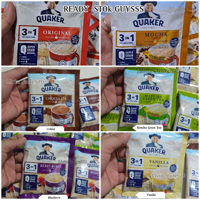 

Quaker / Cereal Malaysia 3in1 Oatmeal Makanan Sarapan Sehat
