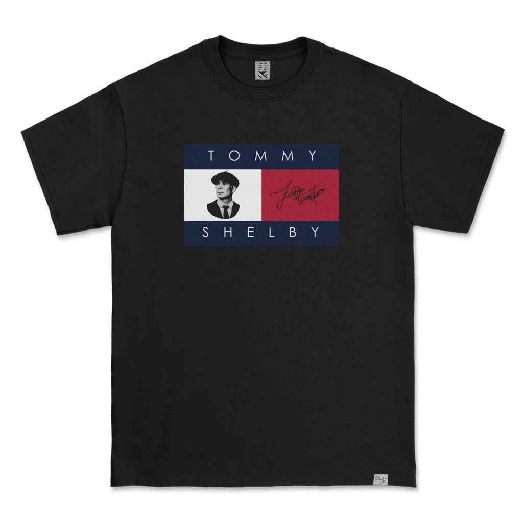 Kaos Distro Parodi Zerotwentytwo T-shirt Tommy Thomas Shelby Black | Baju Pria Parody Plesetan Lucu 