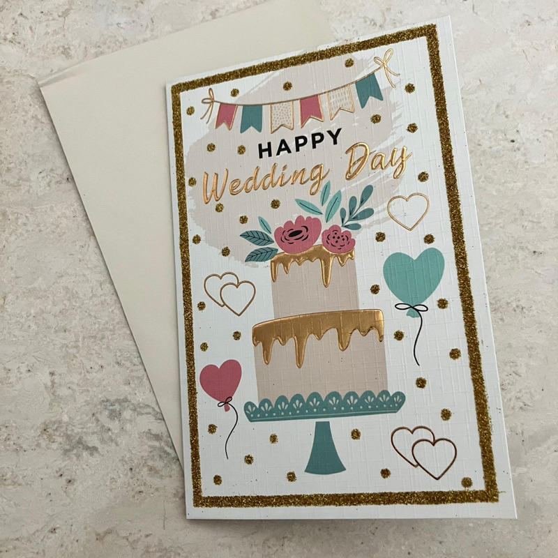 Happy wedding day card / congratulation in your wedding ( cake )