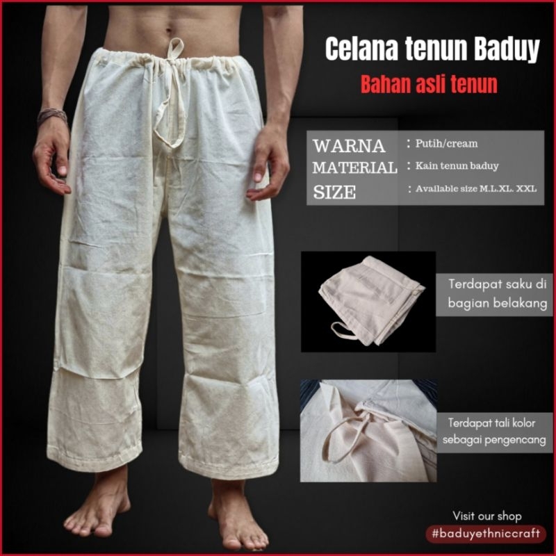 Celana Tenun Baduy bahan katun tenunan asli baduy