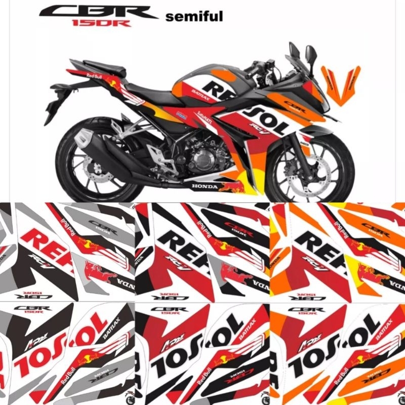 Decal sticker CBR 150R Repsol / Striping variasi Honda CBR 2017 feclif / semi full