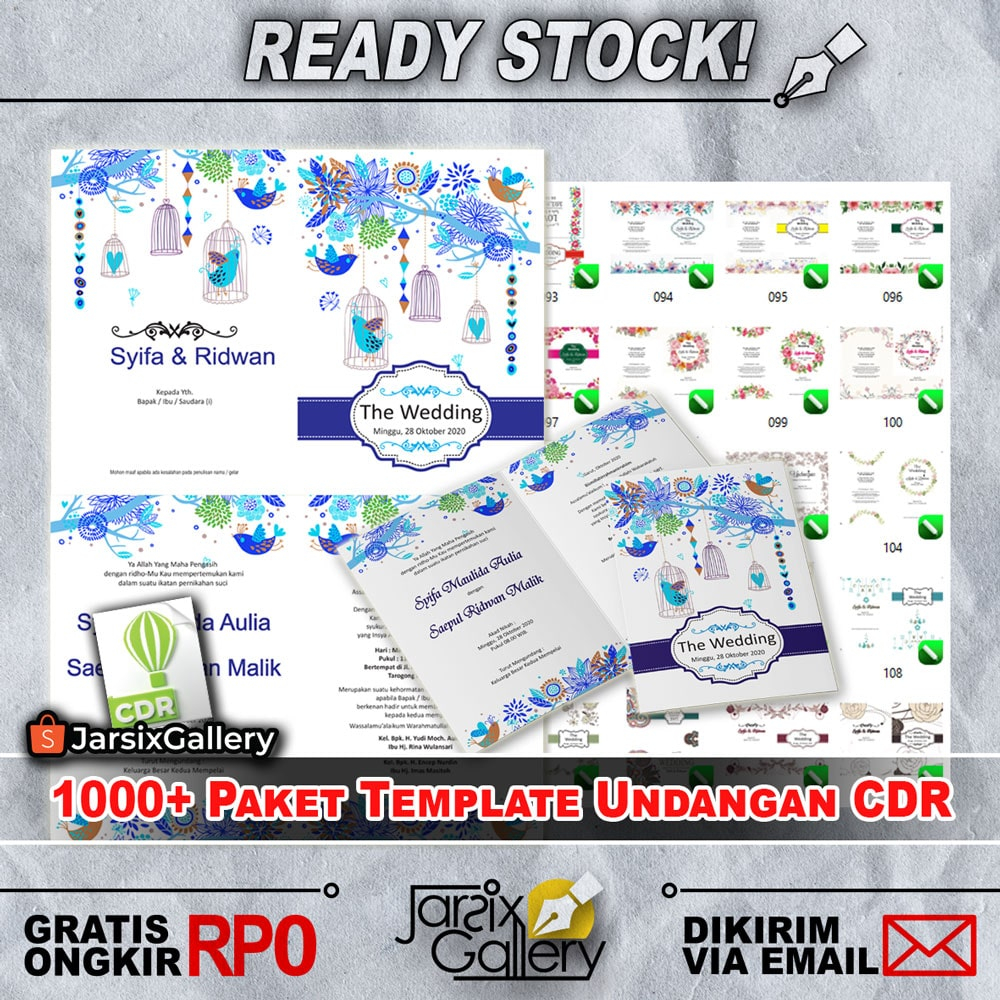 [CDR] 1000+ Koleksi Template Undangan Pernikahan & Khitan - Paket Percetakan CorelDraw