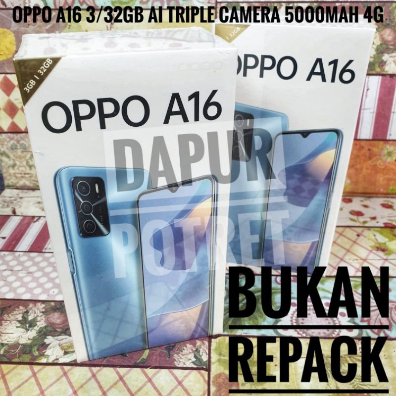 Oppo A16 3/32 GB Ai Triple Camera 5000mAh 4G LTE.. Garansi Resmi.. New.. Segel.. TIDAK MENERIMA PEMB