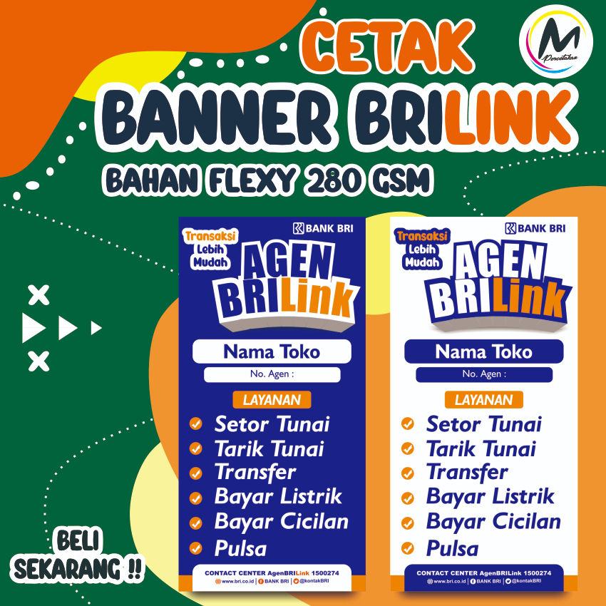 Cetak Banner BRILink / Banner Konter / Banner Agen BRILink - Ukuran 50x100 cm