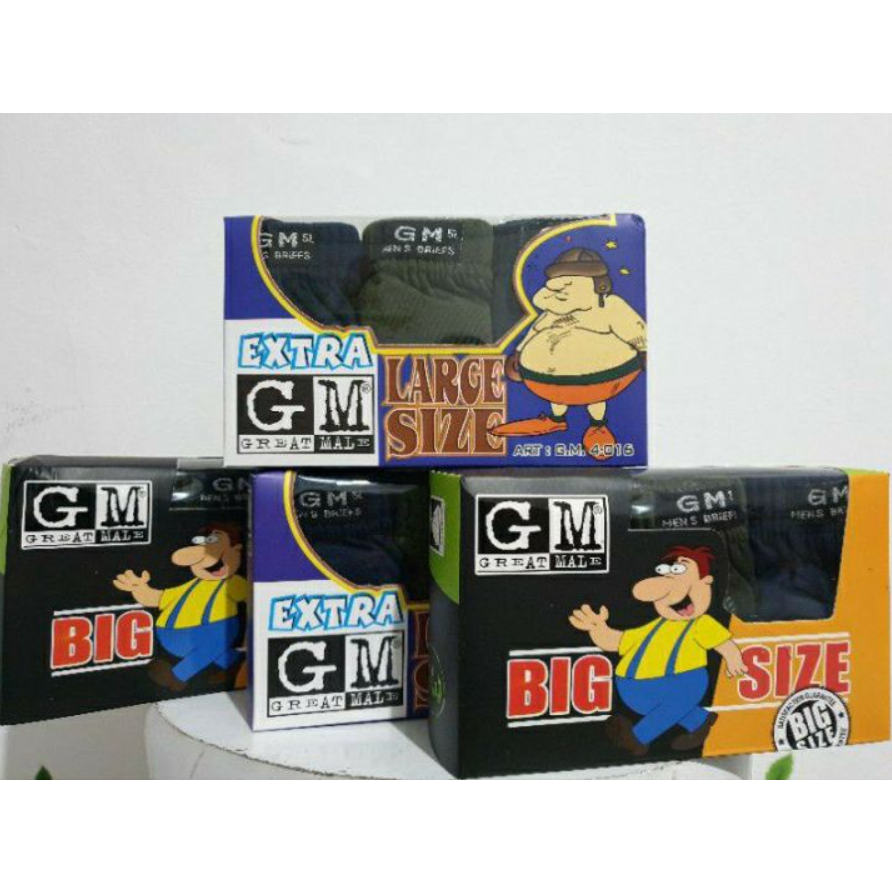 GM BIGSIZE Celana Dalam Pria Dewasa / 3L 4L 5L / isi 3 pc