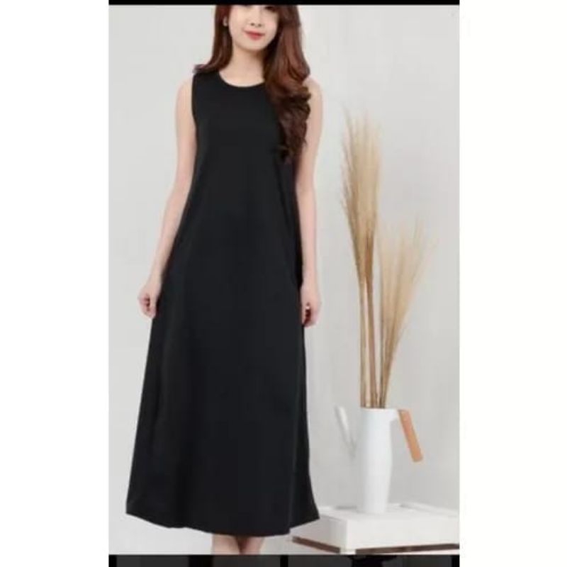 Inner Dress Tanpa Lengan Inner Dress Gamis Tanpa Lengan Jersey