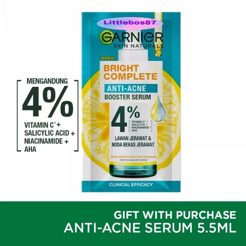 GARNIER SERUM 30x Booster Sakura 7.5 ml Sachet / Krim Siang 7ml UV Sunscreen / Sabun Wajah Sachet