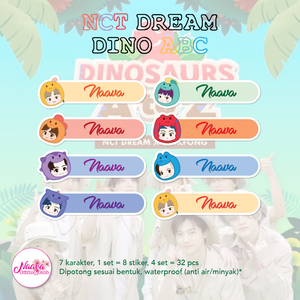 STIKER LABEL BUKU CUSTOM NAMA ANAK - NCT DREAM