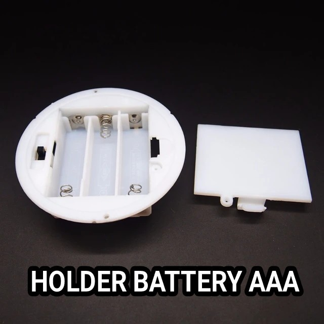battery aaa holder box round tempat baterai tanam 3x battery aaa bulat