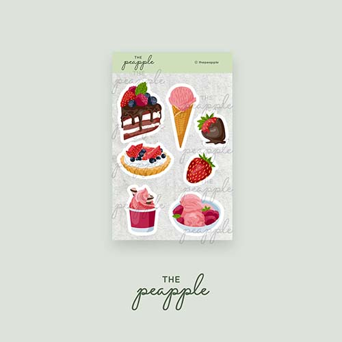 

The Peapple Stiker / Sticker tema dessert ice cream es krim 06-008