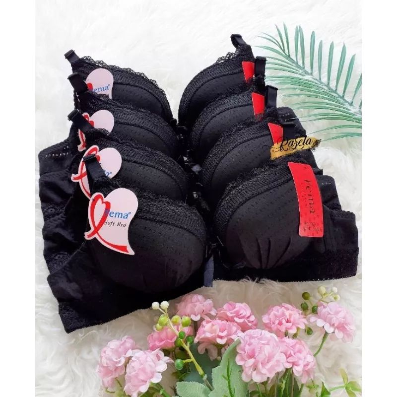 4 pcs/4 potong bra 1866 bra kawat abg busa tebal full cup kancing 3 Busa tebal