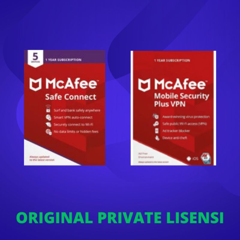 McAfee Safe Connect VPN 1 tahun (All Device / Android Only)