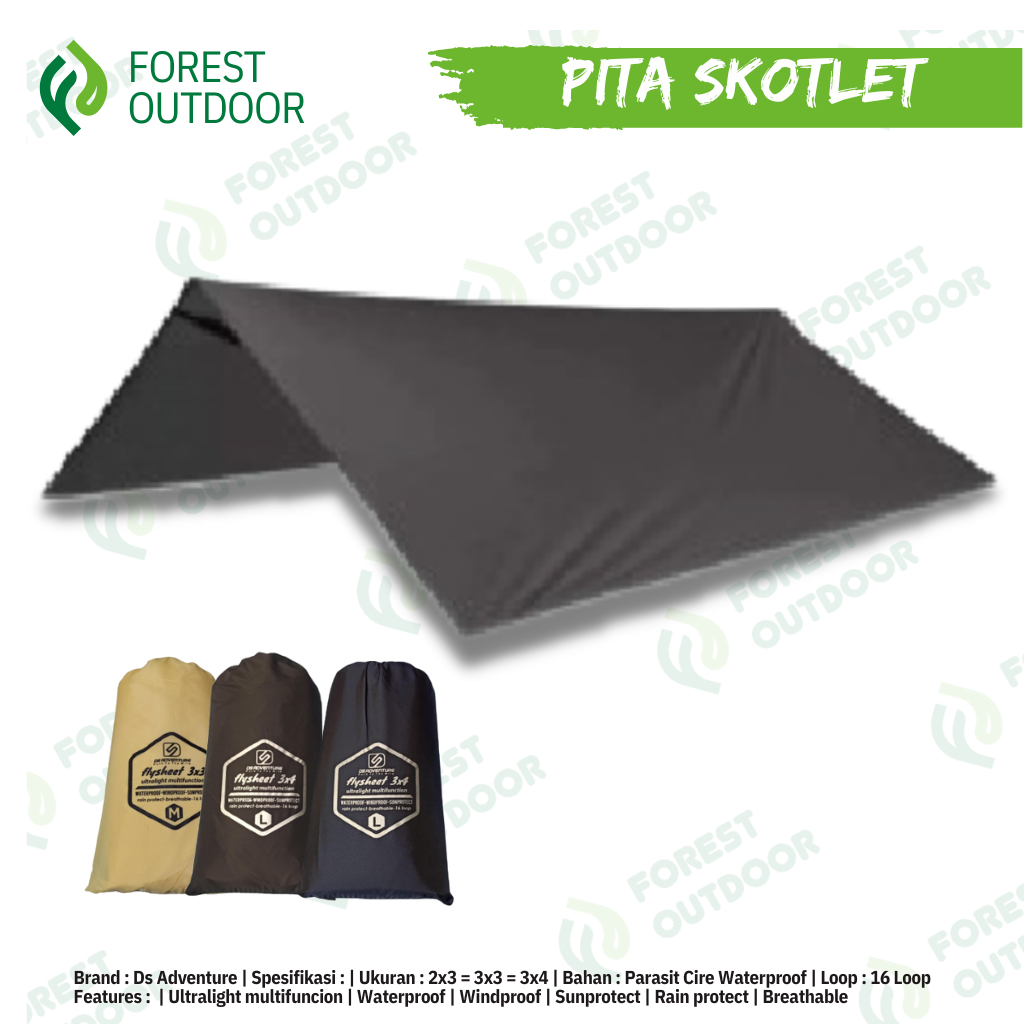 Ds Adventure - Flysheet 3x4 ultralight ds adventure - plesit 3x4 - flysheet waterproof - fly sheet 3