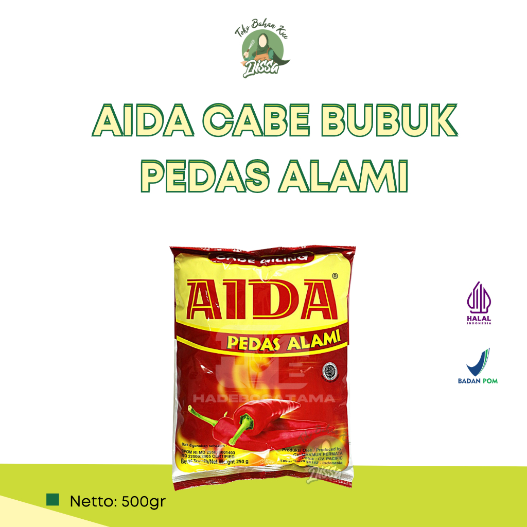 

Aida Cabe Bubuk Pedas Alami 25gr, 500gr | Cabe Bubuk Aida - Tobaqdissa