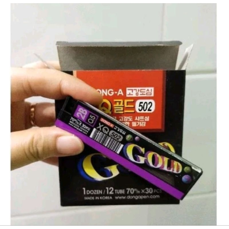 

Refill Isi Pensil Mekanik 0,5 mm 2B Dong A Gold Pencil Lead