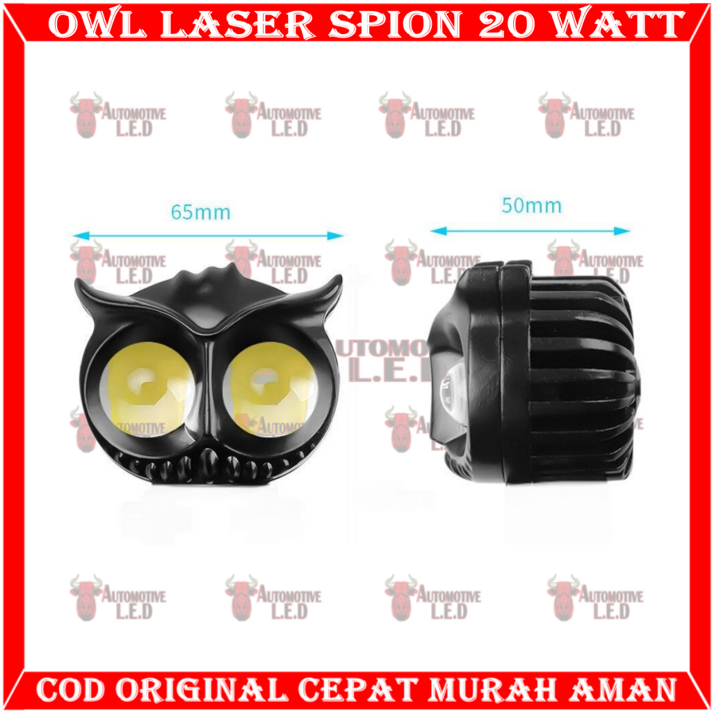 ORIGINAL OWL SPION 20 WATT LAMPU TEMBAK LASER LED D2 OWL 2 MATA 2 WARNA DI JAMIN TERANG