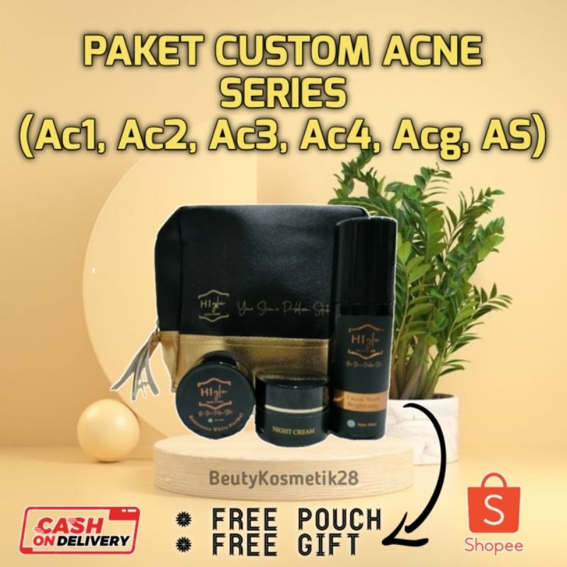 paket custom Acne Series (Ac1, Ac2, Ac3, Ac4, AcG, AS) | HI GLOW skincare