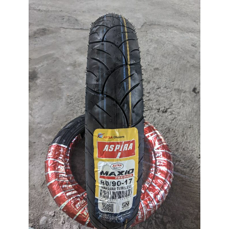 BAN ASPIRA MAXIO TECHNO 80/90-17 TUBLES PROMO