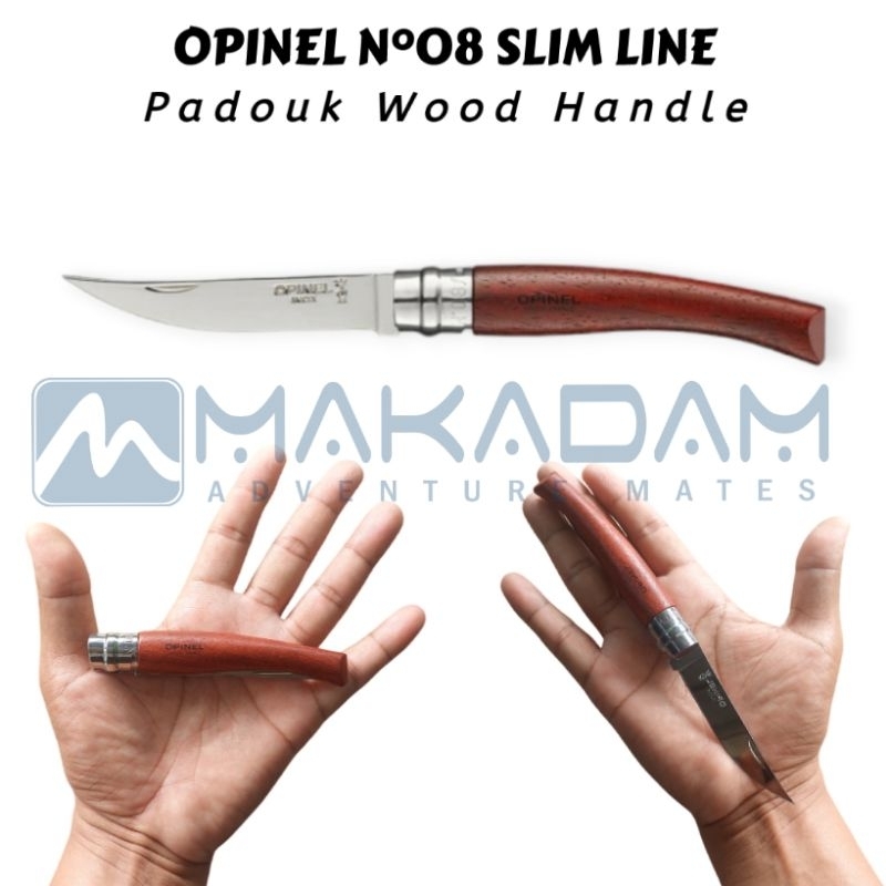 opinel no 8 slim line padouk wood handle ultralight
