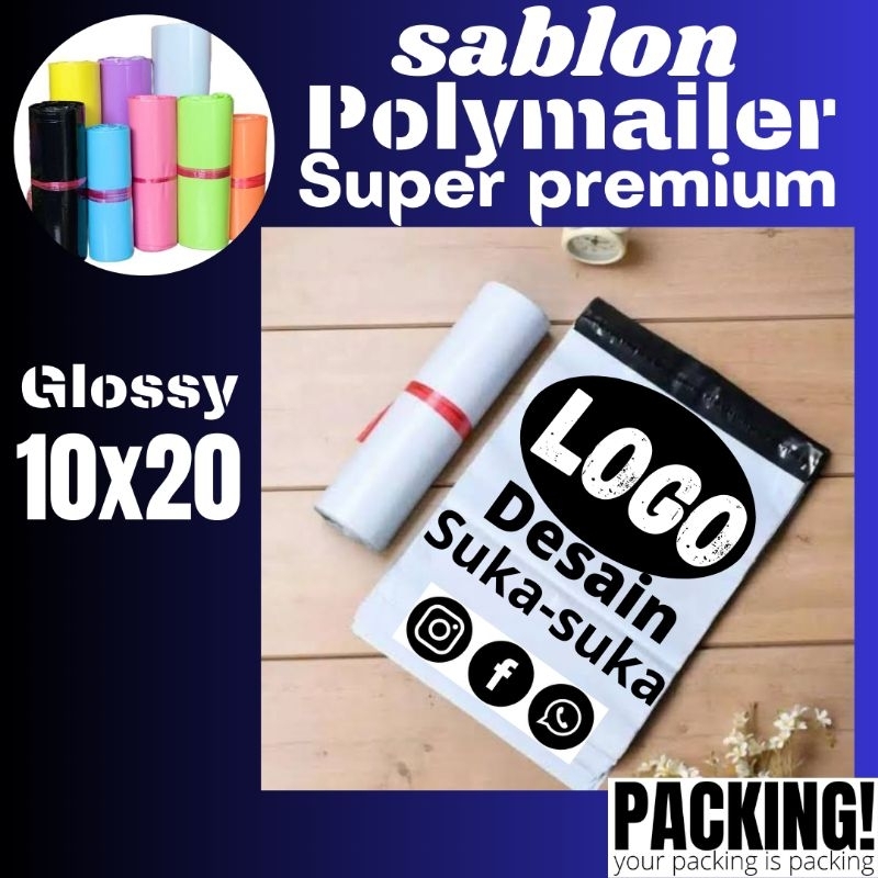 

sablon polymailer 10x20 premium // custom sablon polymailer (min order 100pcs)