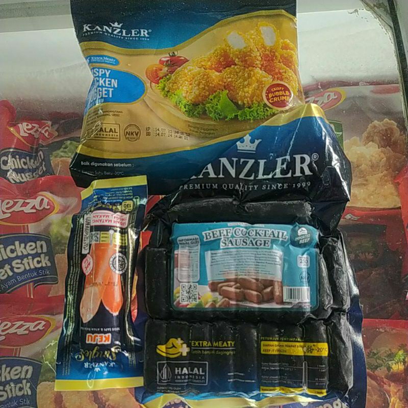 

Paket-3-Kanzler-nuget-120g-sosis-singles-sosis-cocktail-250g