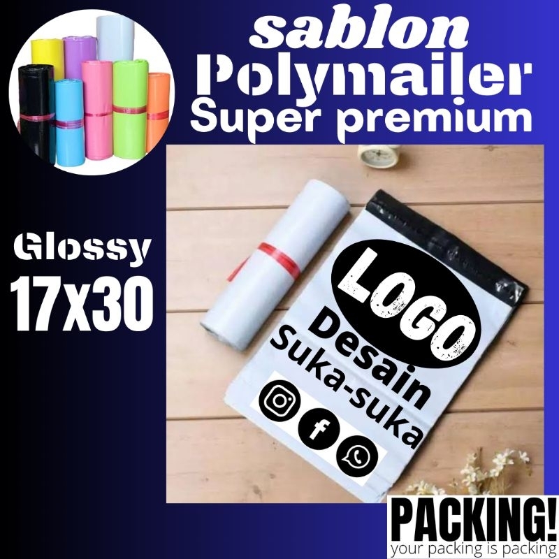 

sablon polymailer 17x30 super premium // custom sablon polymailer (min order 100pcs)