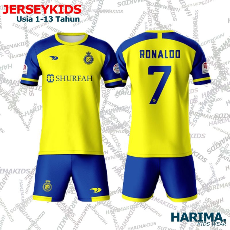 Baju bola Anak laki laki Ronaldo Al NASR ARAB