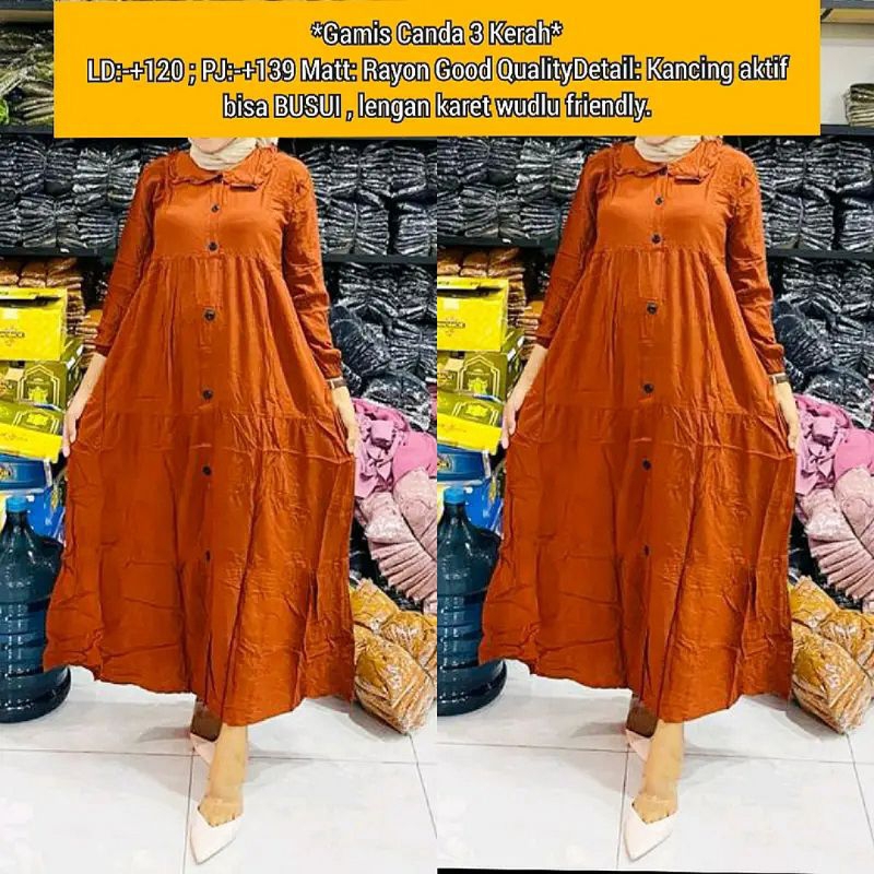 Gamis Canda 3 / Gamis Rayon Good Quality / Gamis Rayon BUSUI / Gamis Rayon Super / Gamis Rayon tali 