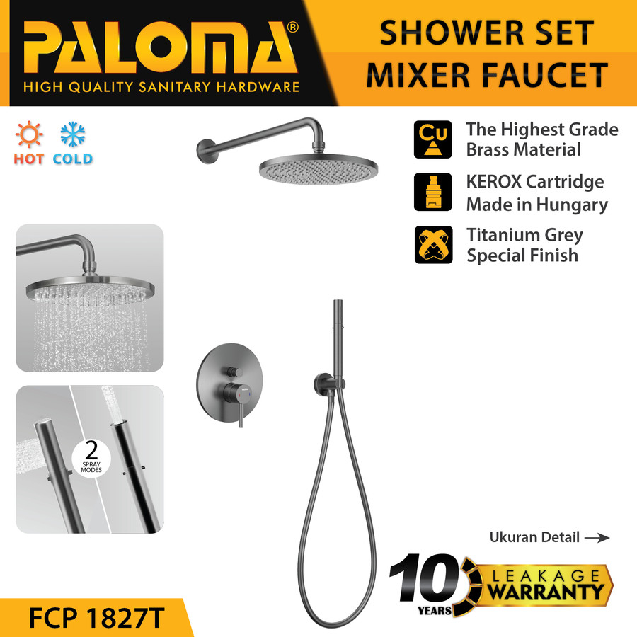 PALOMA FCP 1827T Shower Tanam Concealed Set Keran Kran Panas Dingin
