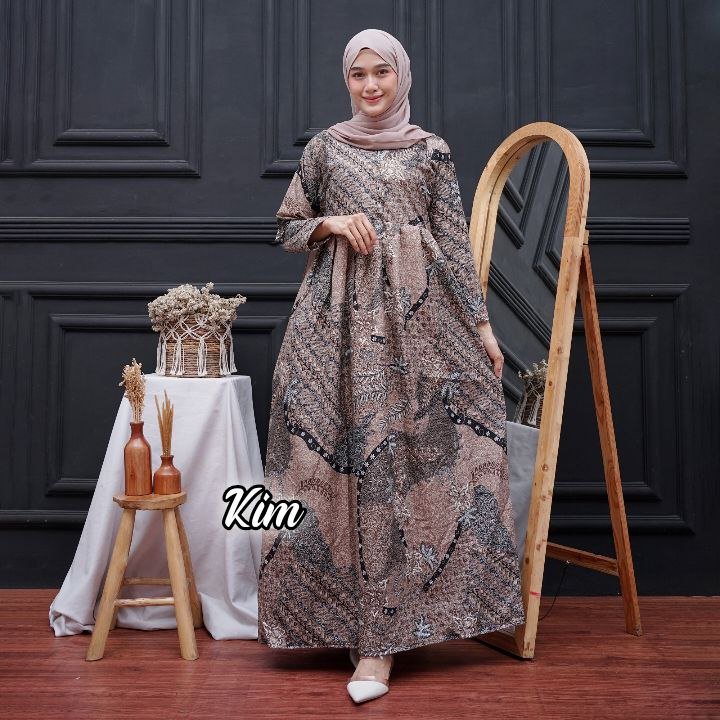 rizkycollection2 - MS GAMIS BATIK SRIWEDARI MAXI BUMIL/BUSUI KATUN SOGAN ALLSIZE & JUMBO Modern Syar