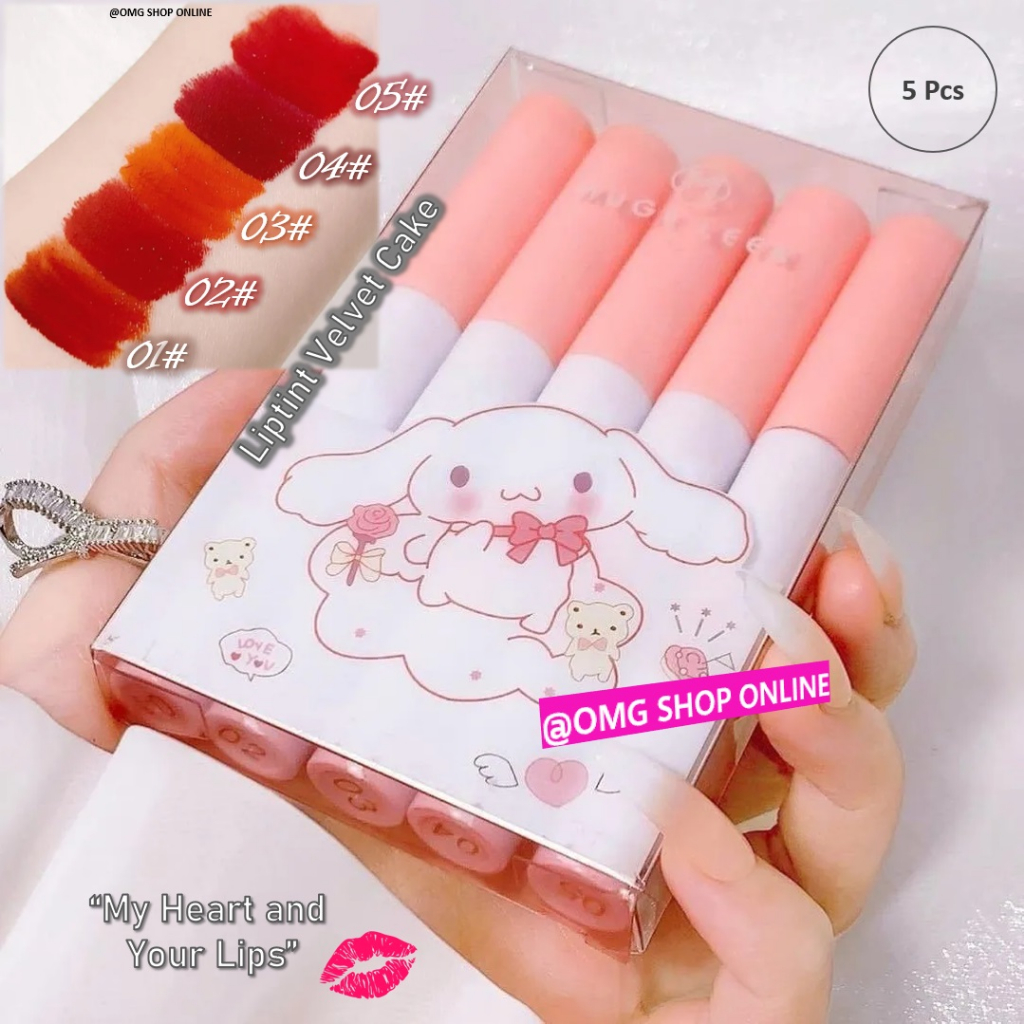 Termurah  SET Lipstick Korea Muge Leen Matte Liptint Velvet Lip Glaze Cake / Liptint Korea Liptint T