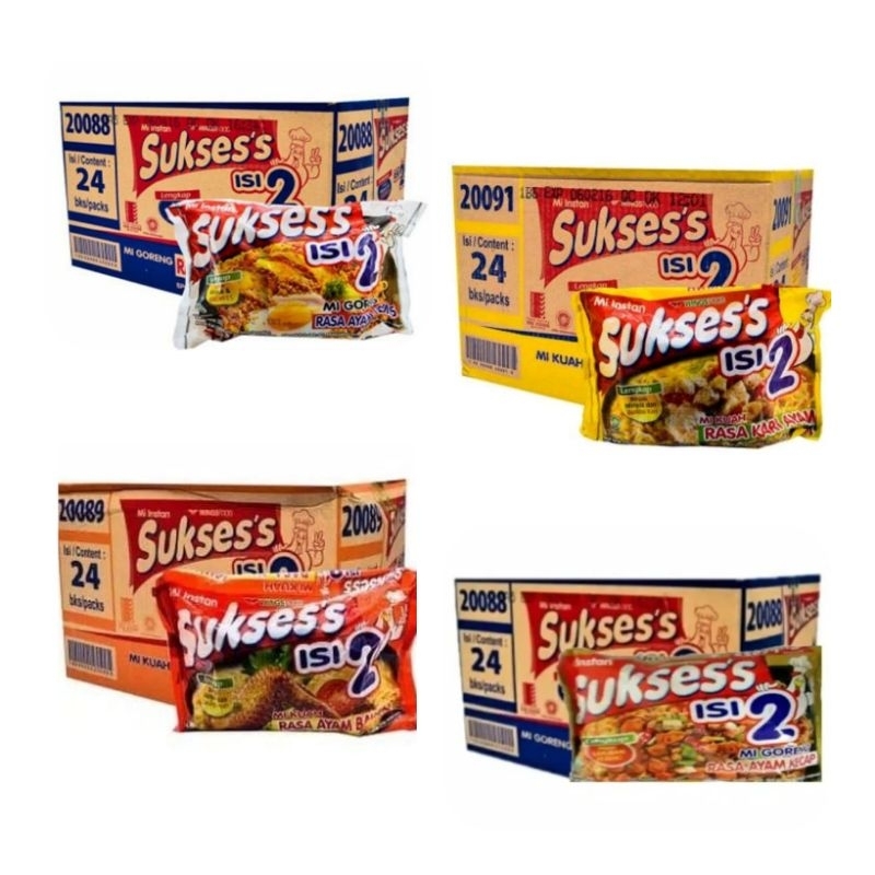 

1 Dus/24 PCS Mie Suksess Isi 2 Goreng/Kuah Rasa Ayam Kremes/Ayam kecap/Rendang/Soto/Kari Ayam/Ayam bawang 132 Gram NYAstore