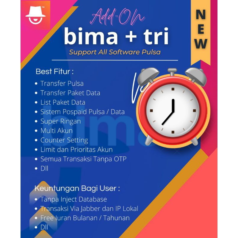 Addon Bima + tri support all software pulsa