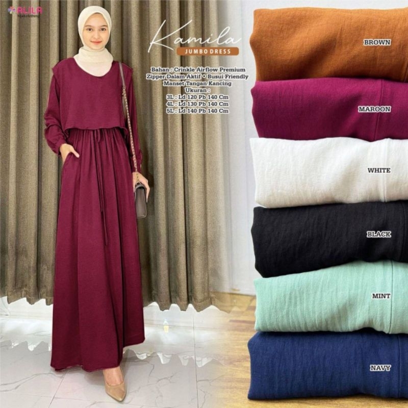 *Kamila jumbo dress 3L @150rb 4L @155rb 5L @160rb  readyy superrr duper banyakkkk*
