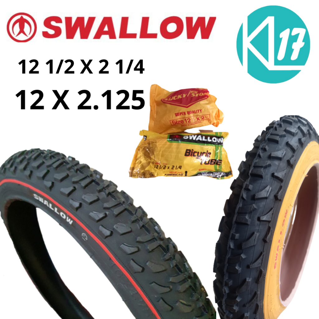 BAN LUAR 12 1/2 X 2 1/4 SWALLOW BAN LUAR SEPEDA 12 X 2.125 BAN LUAR SEPEDA ANAK UKURAN 12"