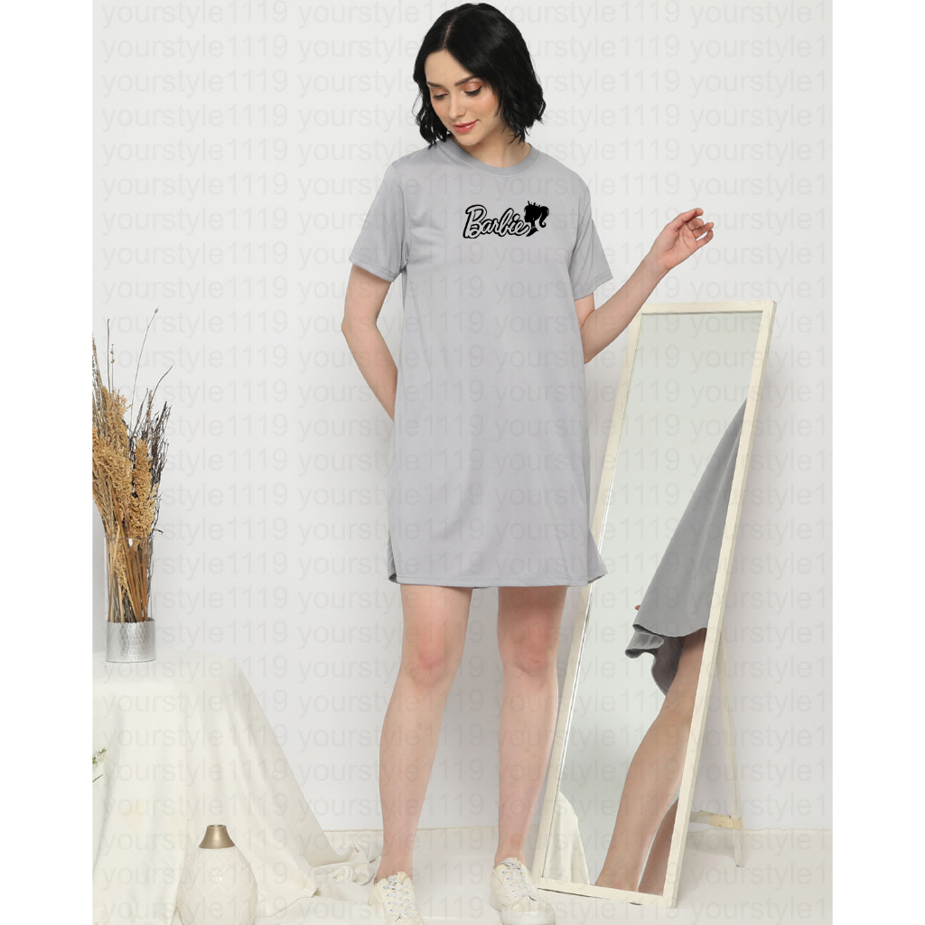 YOURSTYLE1119 - BASIC MINI DRESS BARBIE FACE QUEEN TUNIK OVERSIZE TSHIRT KEKINIAN OVERSIZE