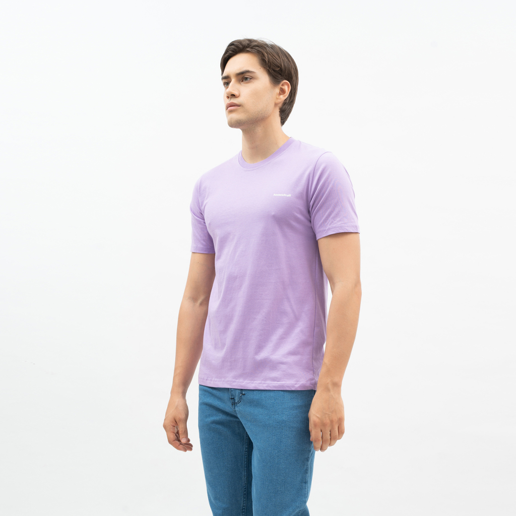 Houseofcuff Kaos Polos Pria Premium Bahan Cotton Katun Combed Lengan Pendek Ungu Muda