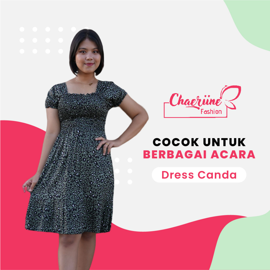 Dress Rayon Bali Canda by Chaeriine - Setelan Wanita Rumahan Motif Macan - Pakaian Kondangan Baju Pe