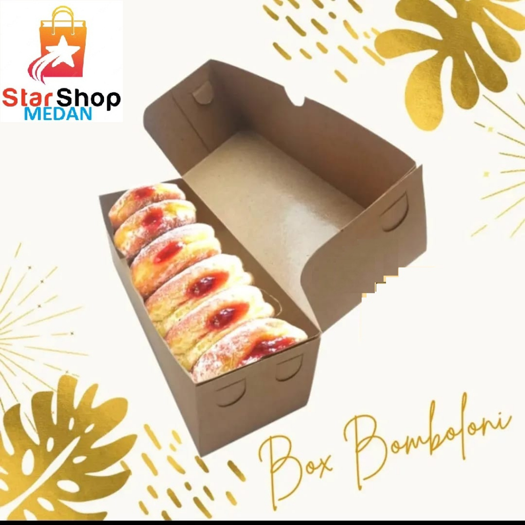 BOMBOLONI BOX MEDAN - DONUT BOX MEDAN- Uk S, M, L, XL, JENDELA MIKA, MIN 20 PCS