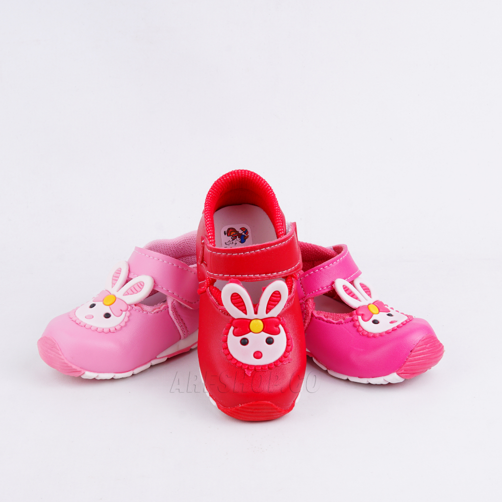 SEPATU ANAK BUNYI BAYI PEREMPUAN KELINCI USIA 1 -3 TAHUN/SEPATU BALITA MURAH[BUNYI CIT-CIT]