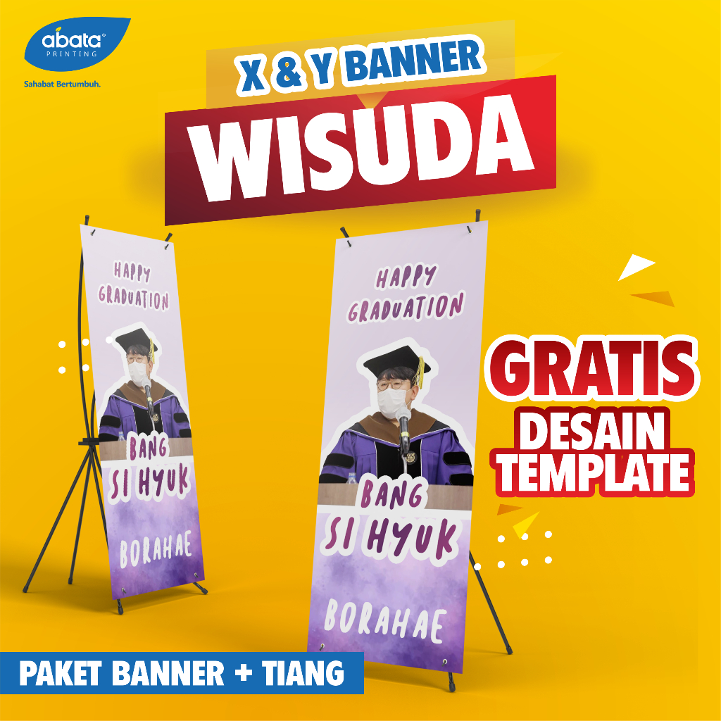 

Paket Stand Banner Wisuda, Sempro Ukuran 60x160 cm + Tiang