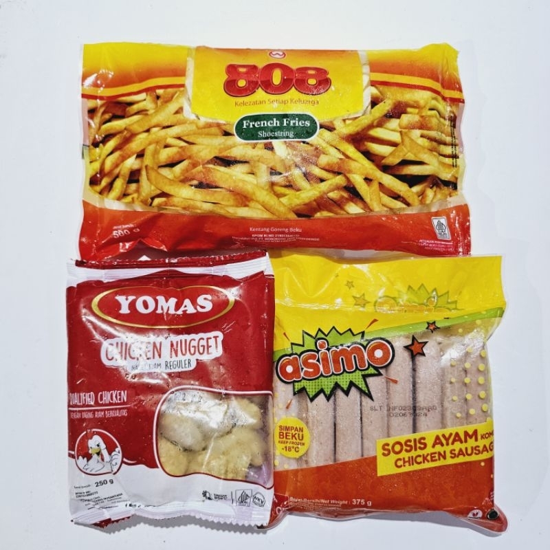 

[PAKET HEMAT] 808 kentang+YOMAS nugget+ASIMO sosis