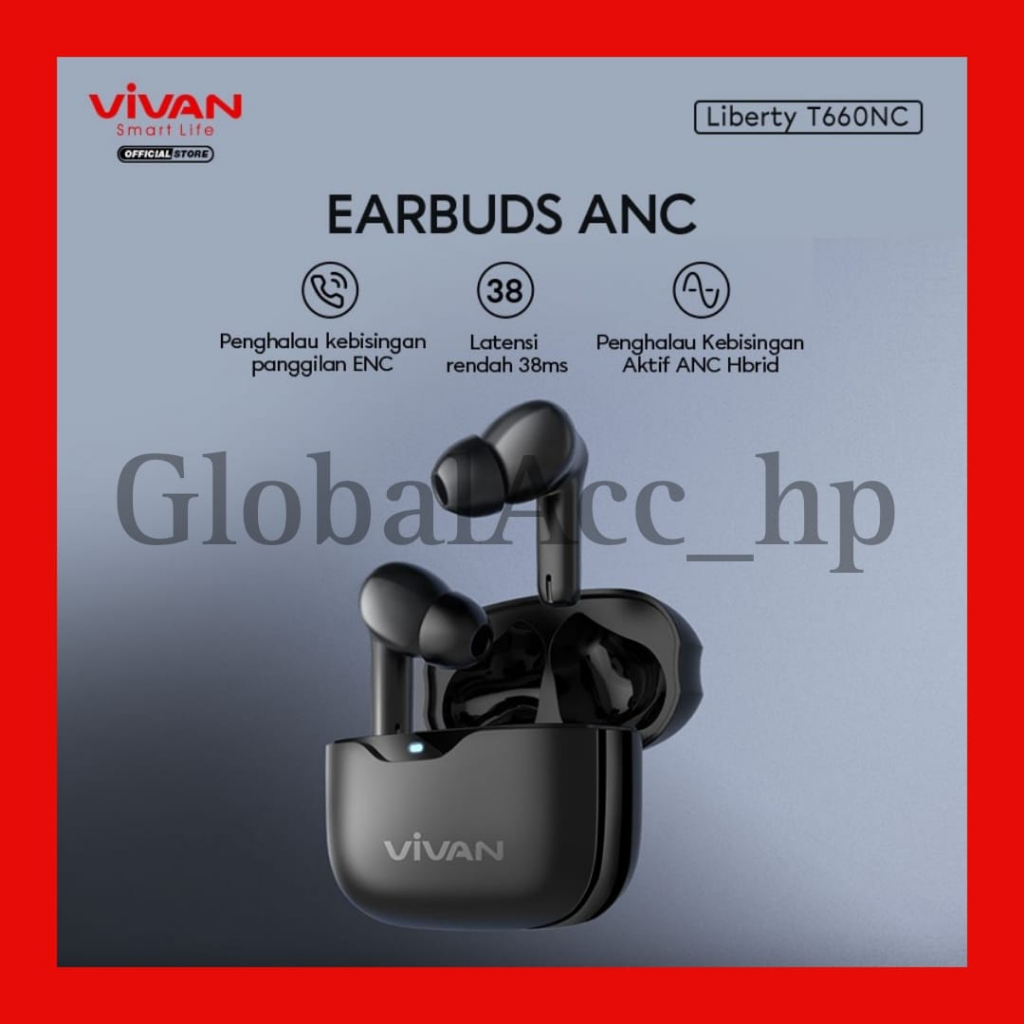 VIVAN Earphones TWS Liberty T660NC Bluetooth 5.3 Headset Earbuds