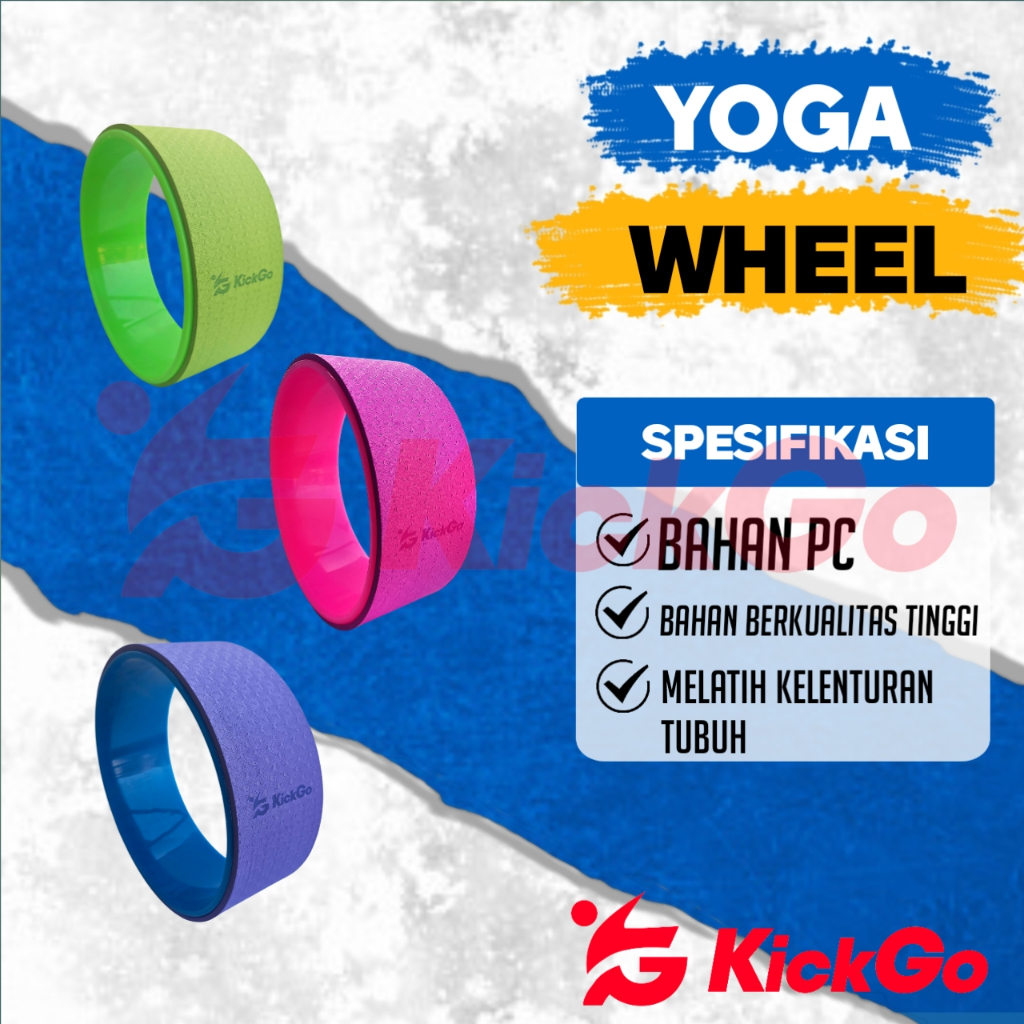 KICKGO YOGA WHEEL ALAT BANTU YOGA FREE TAS ABS WHEEL RODA YOGA TULANG RILEKS PUNGGUNG GYM