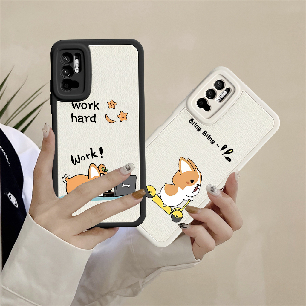 Cassing Redmi 6A 9A 9C 10 Note 5 8 9 10 Pro 4G 5G Case Lambskin Cute