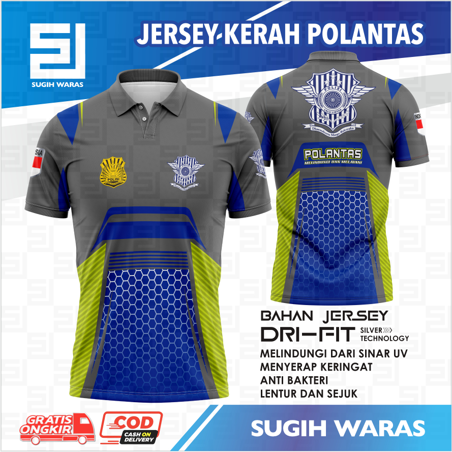 SUGIH WARAS JERSEY KERAH POLANTAS / KAOS WANGKI DRI-FIT KERAH POLANTAS