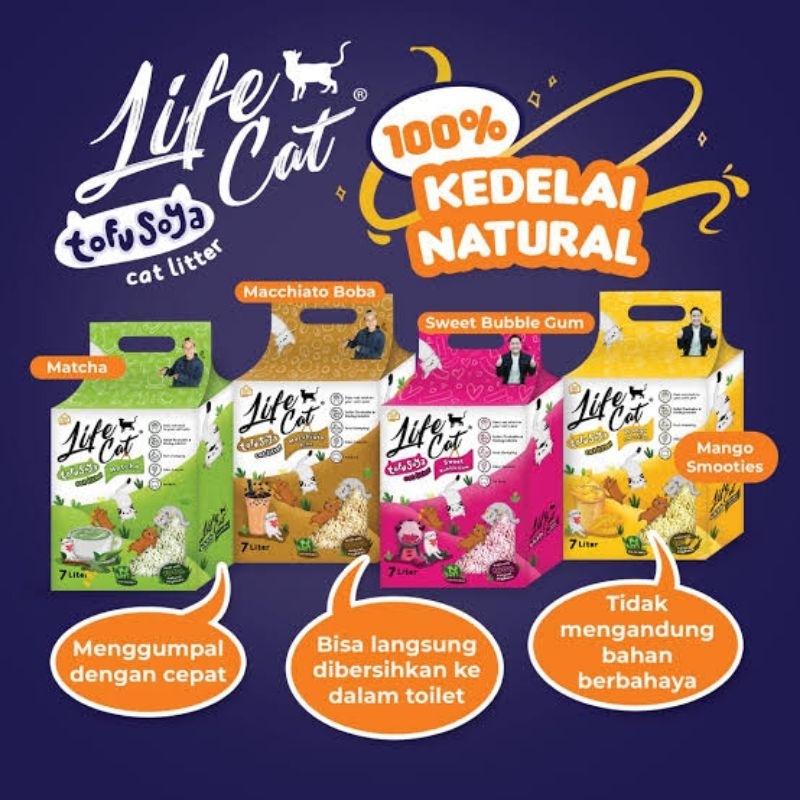 Tofu Soya Life Cat 7 Liter Menggo | Cat Litter Tofu
